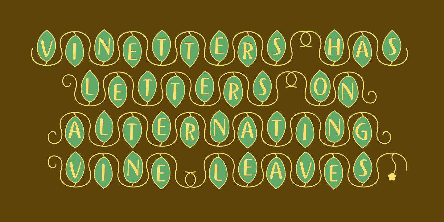 Пример шрифта Vinetters Bold